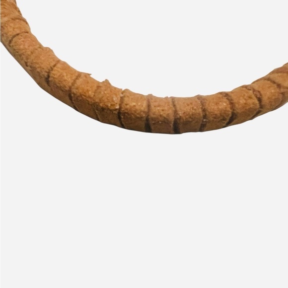 New Suede Leather Wrapped Hoop Earrings - Picture 3 of 4